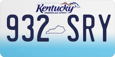 KY license plate 932SRY