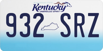 KY license plate 932SRZ