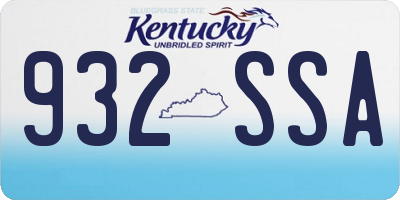 KY license plate 932SSA