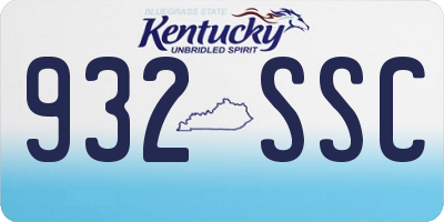 KY license plate 932SSC