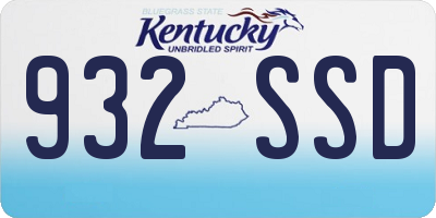 KY license plate 932SSD