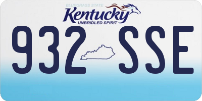 KY license plate 932SSE