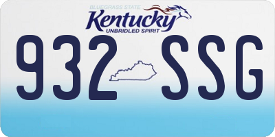 KY license plate 932SSG