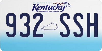 KY license plate 932SSH