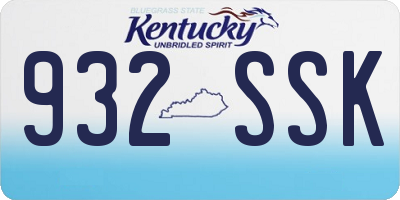 KY license plate 932SSK