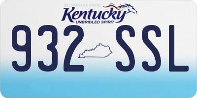 KY license plate 932SSL