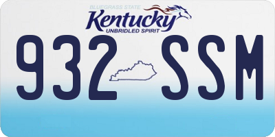 KY license plate 932SSM