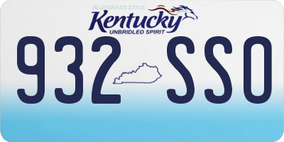 KY license plate 932SSO