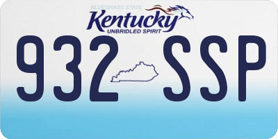 KY license plate 932SSP