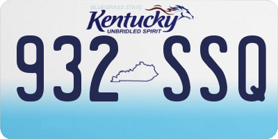 KY license plate 932SSQ