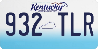 KY license plate 932TLR