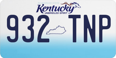 KY license plate 932TNP