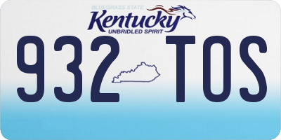 KY license plate 932TOS