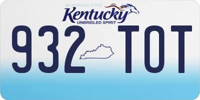 KY license plate 932TOT