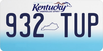 KY license plate 932TUP