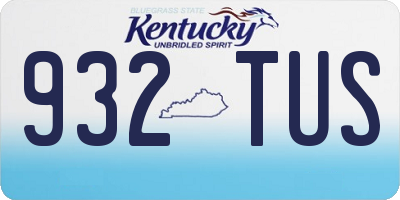 KY license plate 932TUS