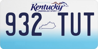 KY license plate 932TUT
