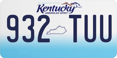 KY license plate 932TUU
