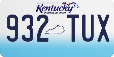 KY license plate 932TUX