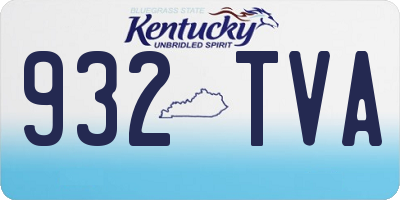 KY license plate 932TVA