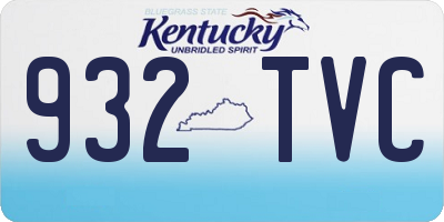 KY license plate 932TVC