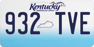 KY license plate 932TVE