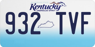 KY license plate 932TVF