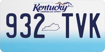 KY license plate 932TVK