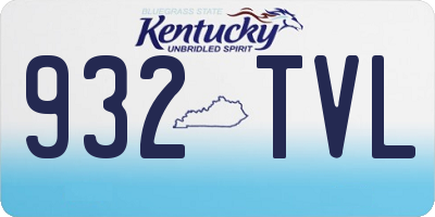 KY license plate 932TVL