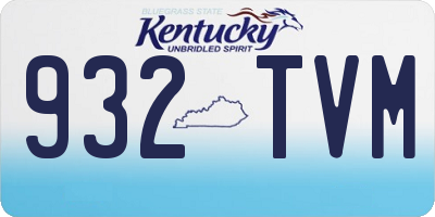 KY license plate 932TVM