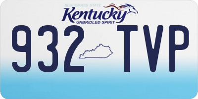 KY license plate 932TVP