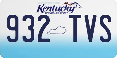 KY license plate 932TVS