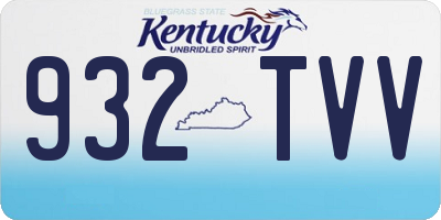 KY license plate 932TVV