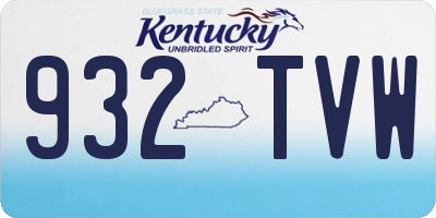 KY license plate 932TVW