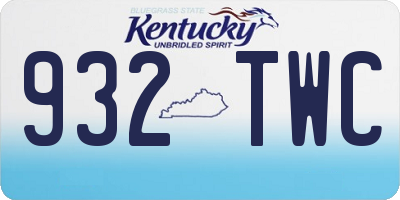 KY license plate 932TWC