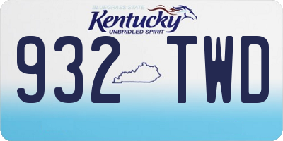 KY license plate 932TWD