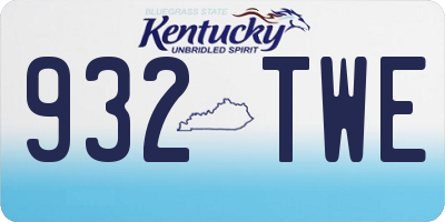 KY license plate 932TWE