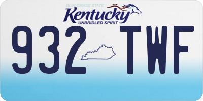 KY license plate 932TWF