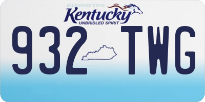 KY license plate 932TWG