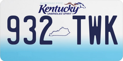 KY license plate 932TWK