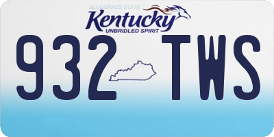 KY license plate 932TWS