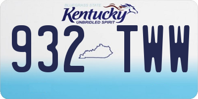 KY license plate 932TWW