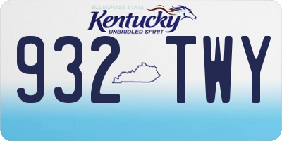 KY license plate 932TWY