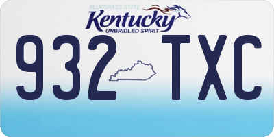 KY license plate 932TXC