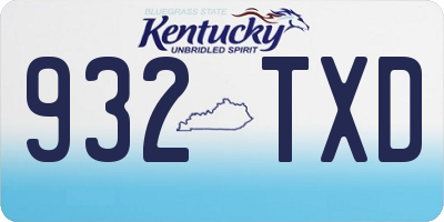 KY license plate 932TXD
