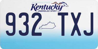 KY license plate 932TXJ