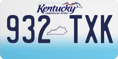 KY license plate 932TXK
