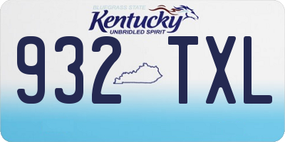 KY license plate 932TXL
