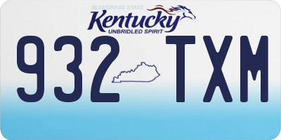 KY license plate 932TXM