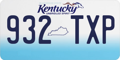 KY license plate 932TXP